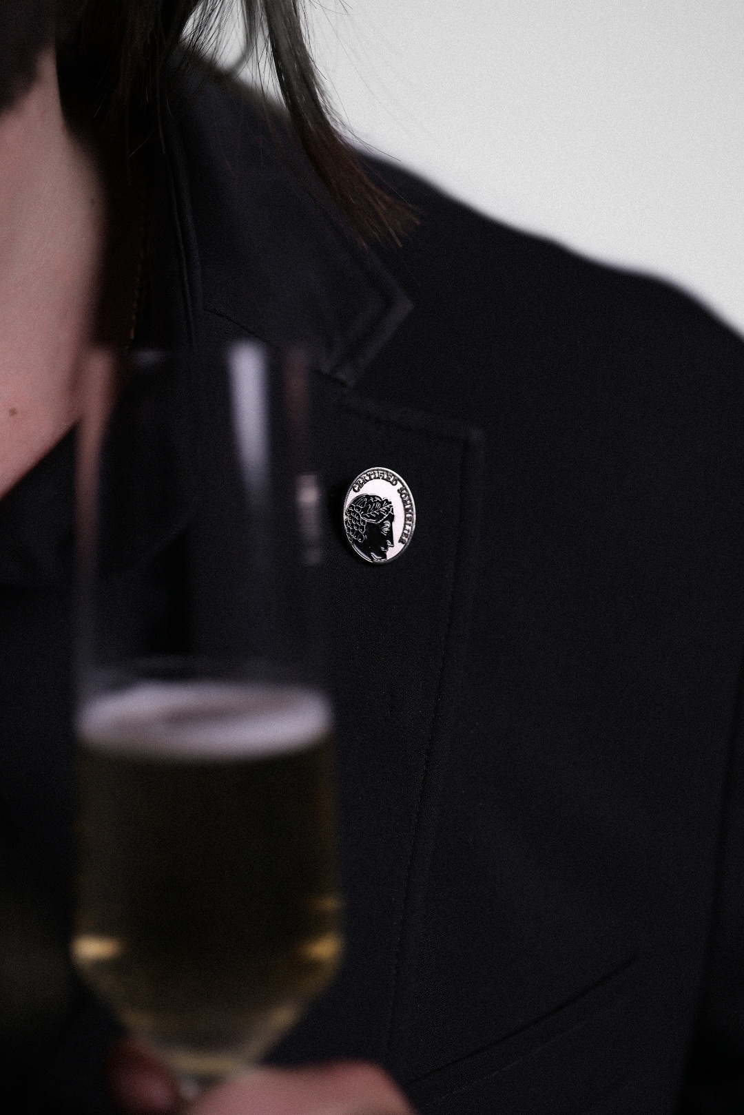 Court of Master Sommeliers pin on lapel